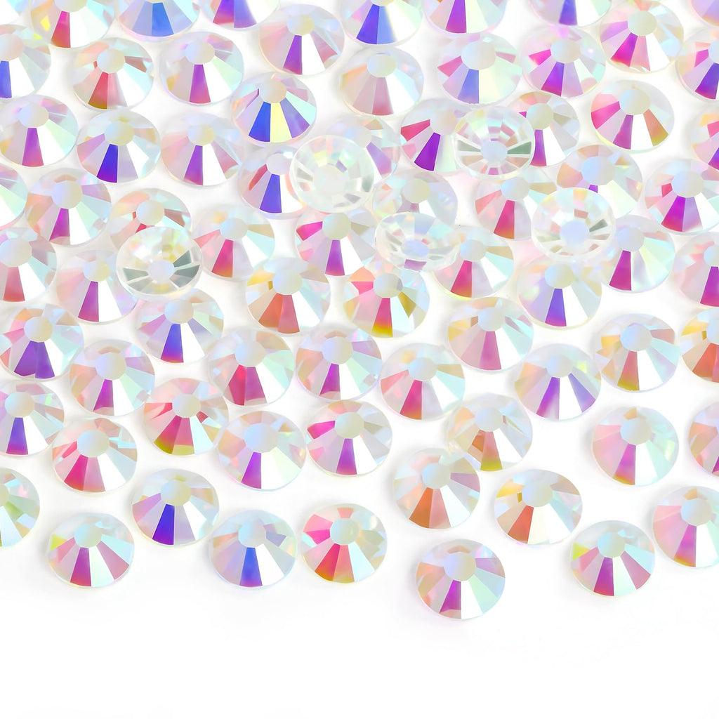 2880 Pieces Flatback Rhinestones Glue Fix Crystal Glass Diamantes Gems for Crafting Nail Art Crafts Decorations Clothes Shoes 1.4 mm (ss3, Amber)