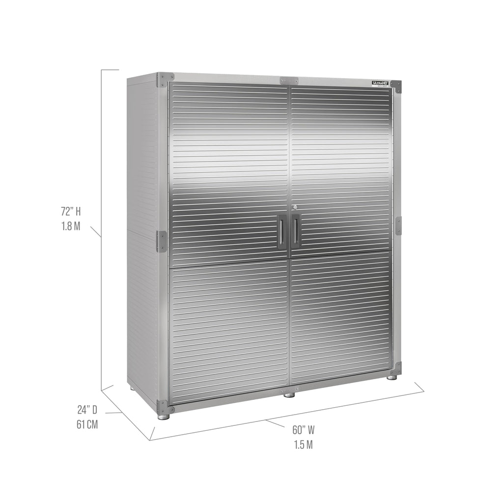 Seville Classics UltraHD Solid Steel Lockable Metal Storage Cabinet Locker Organizer, w/Adjustable Shelves for Garage, Warehouse, Office, Classroom, Granite, 30" W x 18" D x 72" H