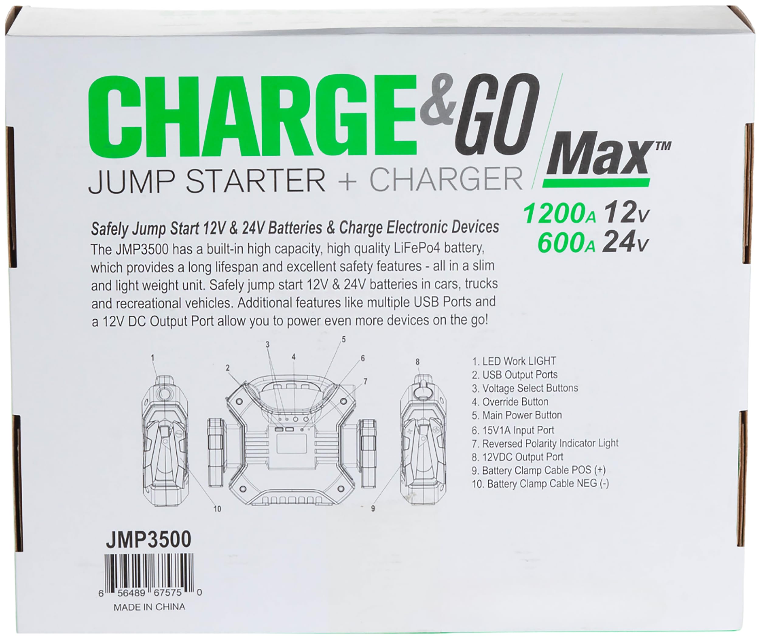 Interstate Batteries Jump Starter and Charger 12V 700A (8,000mAh, 8Ah) Portable LED Jumpstart Battery Power Pack for 12 Volt Automotives, USB Electronics (JMP0800)