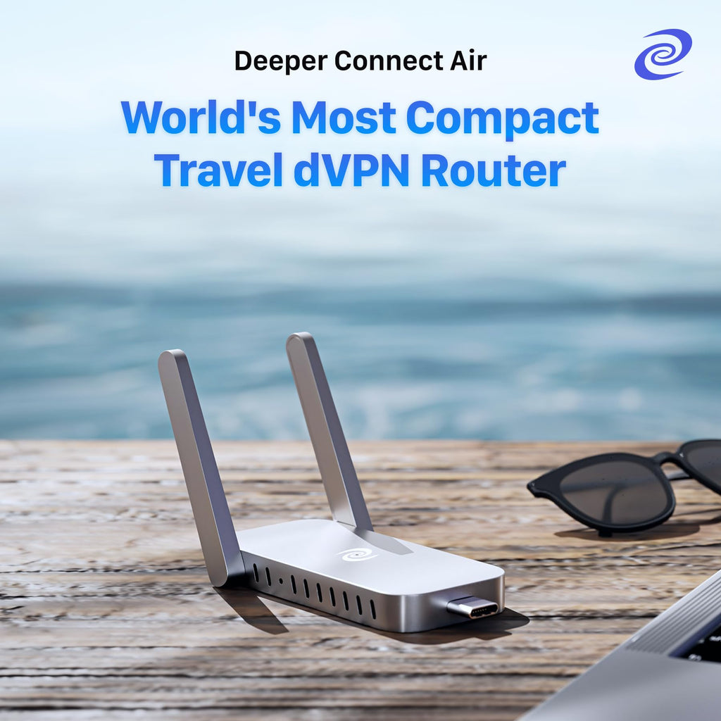 Deeper Connect Air Portable WiFi Wireless Router Hotspot Device, Lifetime Free Router VPN for Travel Privacy, Compact VPN Routers for Home and Remote Work