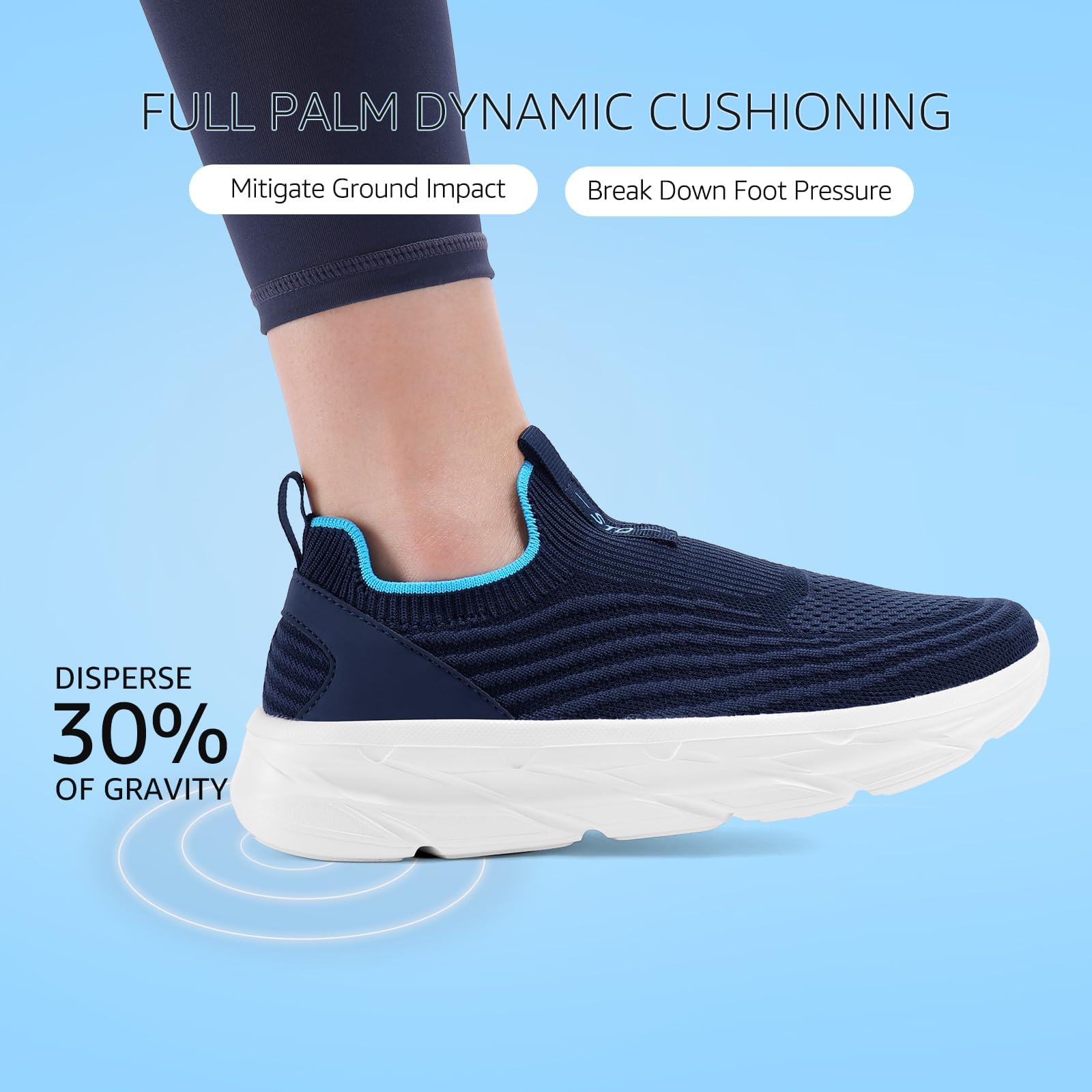 STQ Womens Walking Shoes Slip On Tennis Shoes Comfortable Lightweight Memory Foam Orthopedic Sneakers for Indoor Outdoor Gym Workout Sports
