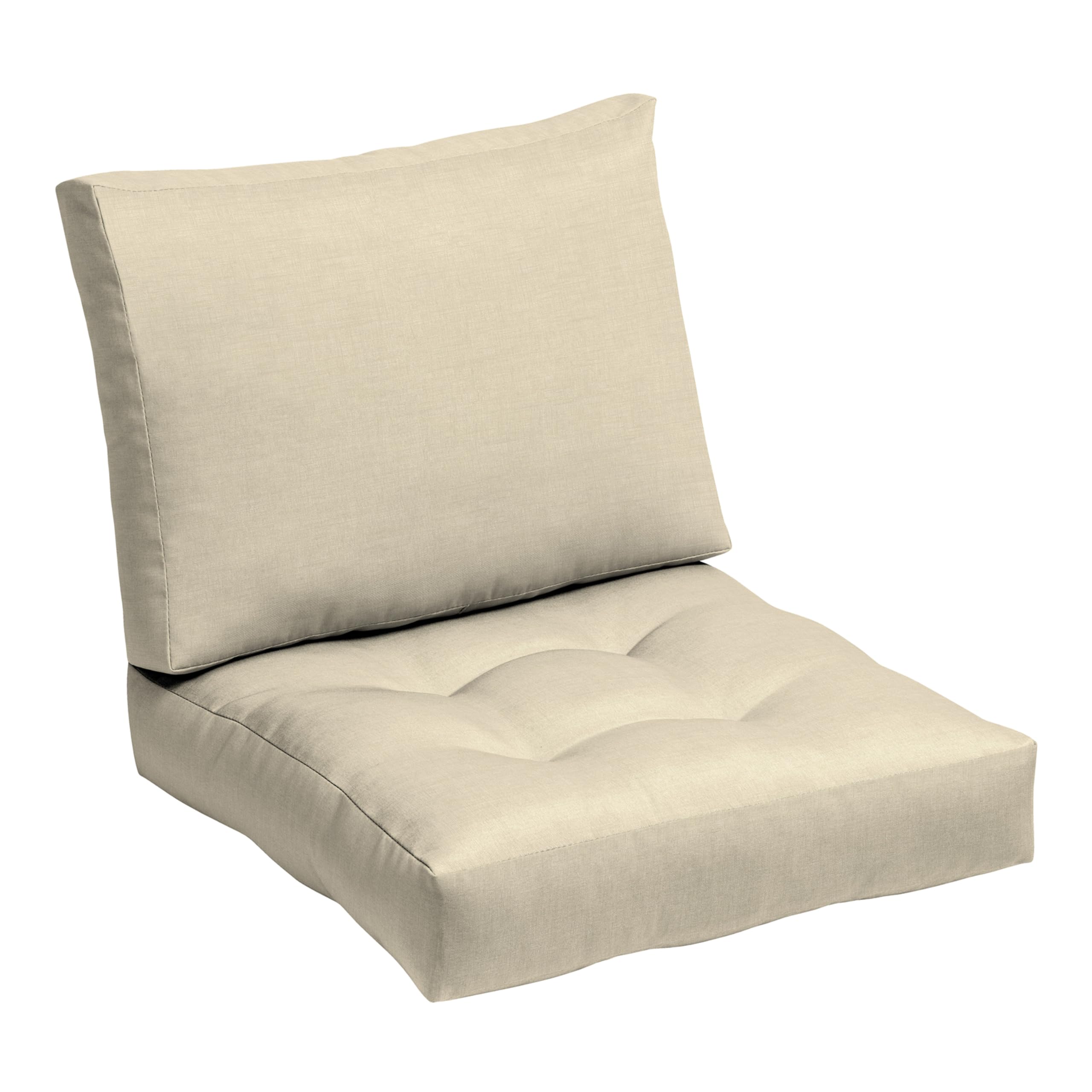 Arden Outdoor Plush Modern Tufted Blowfill Deep Seat Set, 24 x 24, Water Repellent, Fade Resistant, Deep Seat Bottom and Back Cushion for Chair and Sofa, Alana Tile
