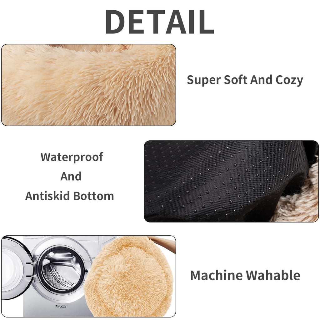 Nisrada Cat Beds for Indoor Cats,15.7 Inch Small Cats Beds, Washable-Round Pet Bed for Puppy and Kitten with Slip-Resistant Bottom