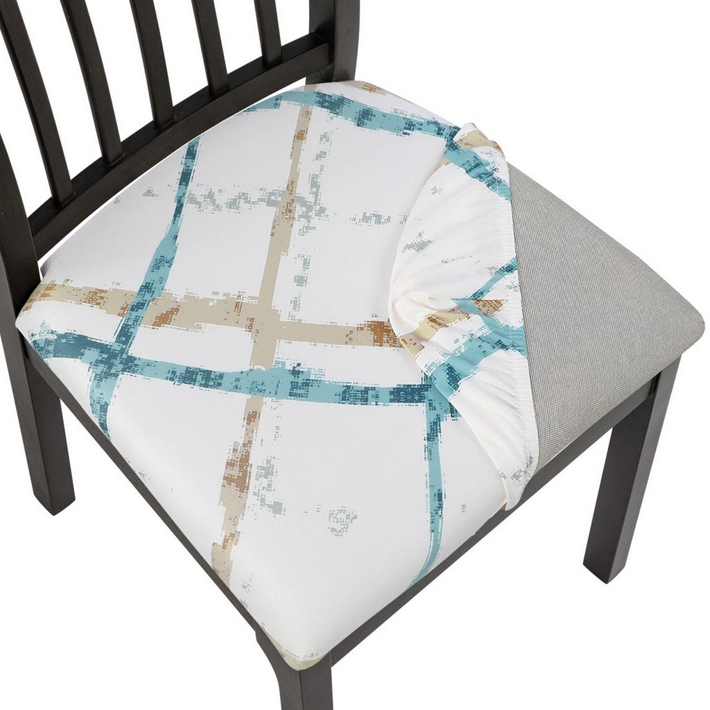 SearchI Seat Covers for Dining Room Chairs Stretch Printed Chair Seat Covers Set of 2, Removable Washable Upholstered Chair Seat Protector Cushion Slipcovers for Kitchen, Office(Ball Flower)