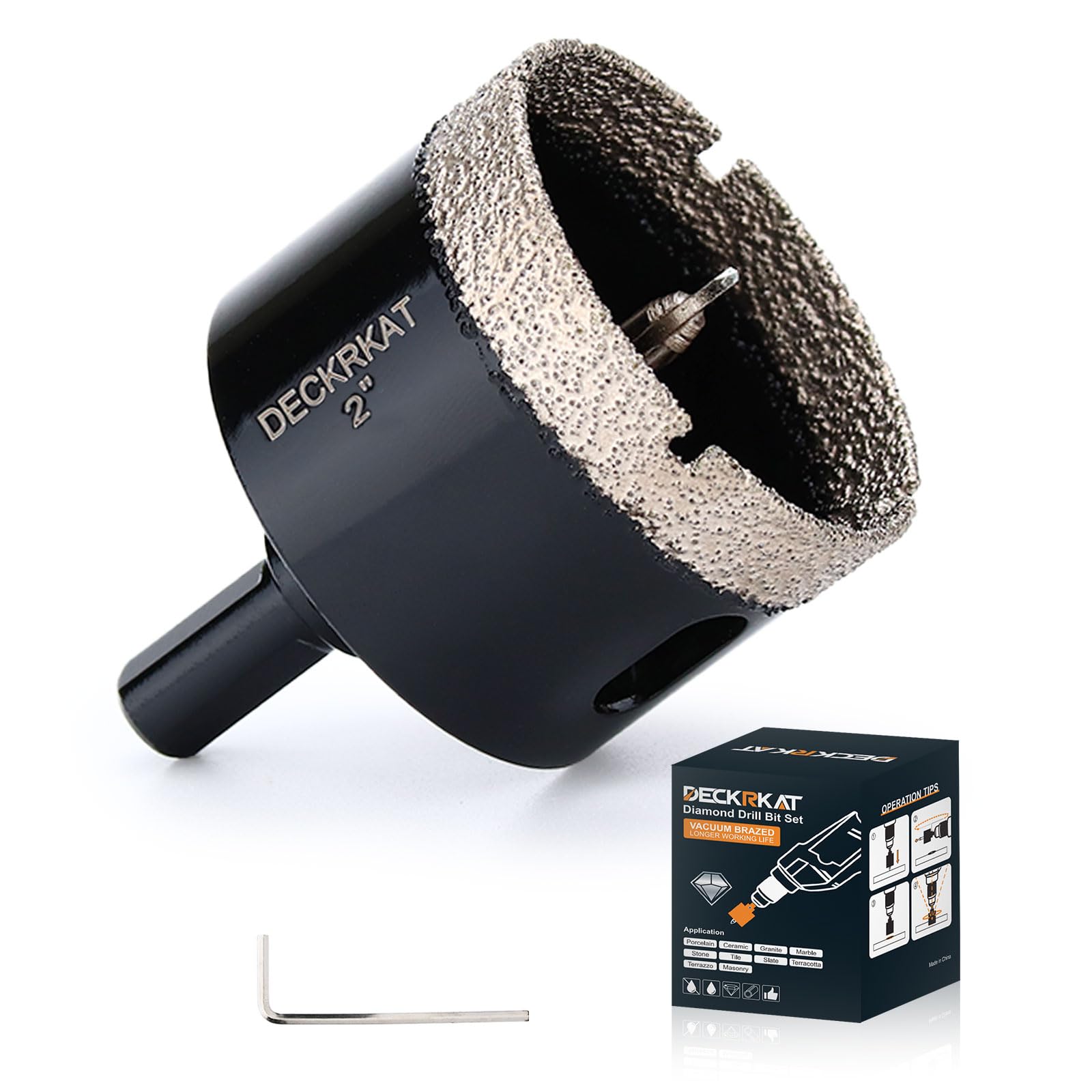 1 Inch Diamond Hole-Saw Bits with Pilot Drill Bit - 2pc 1" Diamond Tipped Tile Hole Saws with Guiding Bit Accurate Drilling for Porcelain Tile Ceramic Pottery Granite Stone Glass Bottles 25mm