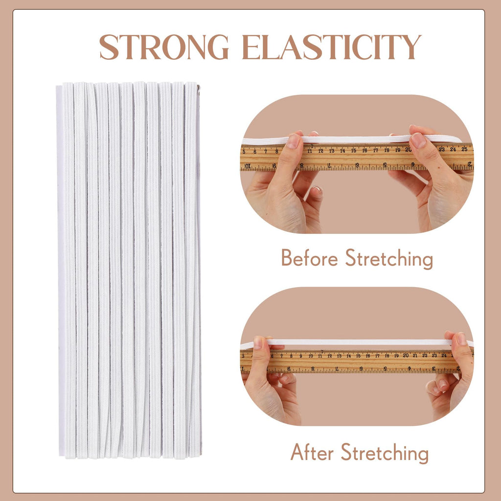 Shappy Elastic for Sewing Knit Elastic Band 1/2 Inch x 11 Yards (Beige)