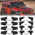Jeep Wrangler JK 2 Door Hinge Assembly Kits Compatible with 2007-2018 Jeep Wrangler JK JKU Rubicon Unlimited Sahara Inside and Outside (2 Door), Jeep Wrangler JK JKU 2 Door Hinge 8PCS with 18 Bolts