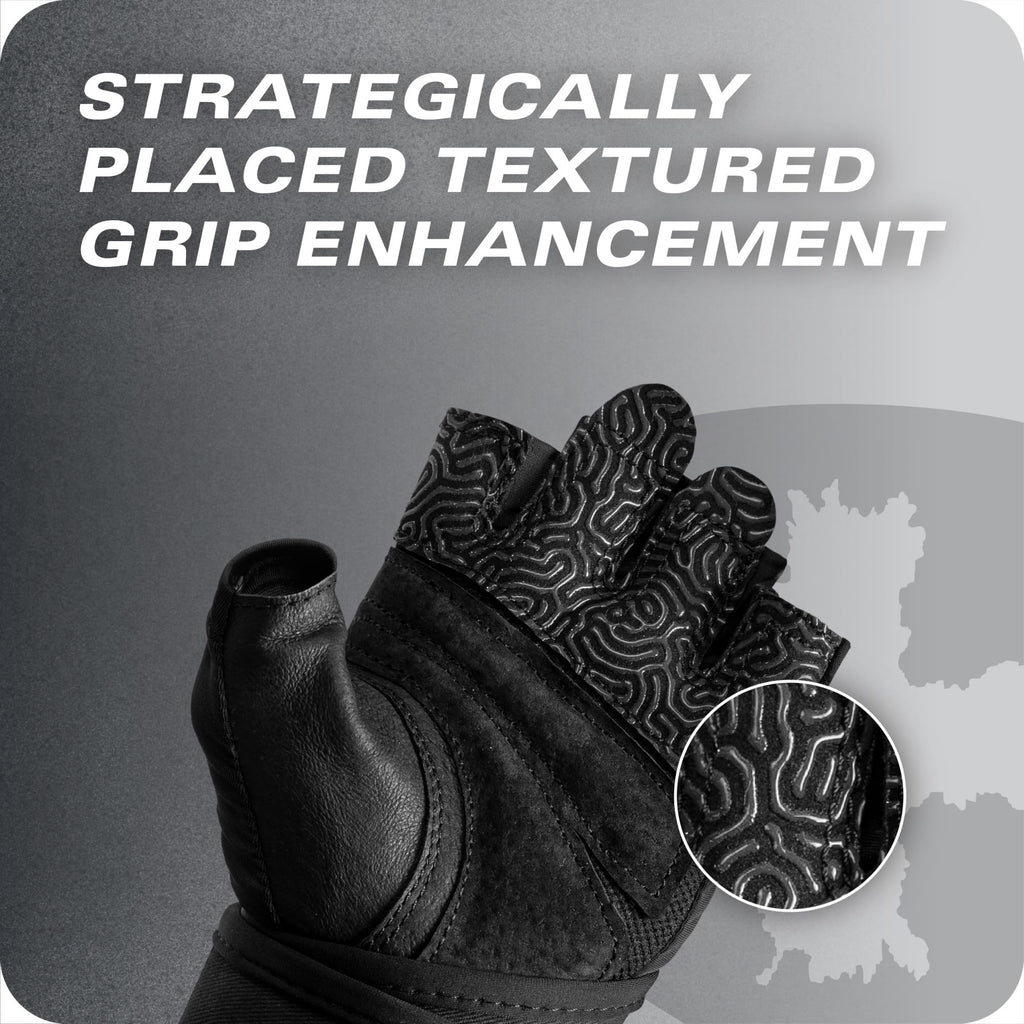 Harbinger Pro Wristwrap Gloves 3.0 - Enhanced Grip, Superior Wrist Support, Breathable 4-Way Stretch Lycra, Durable Leather Palm, Half-Finger Design for Weightlifting, Fitness Training, Women's