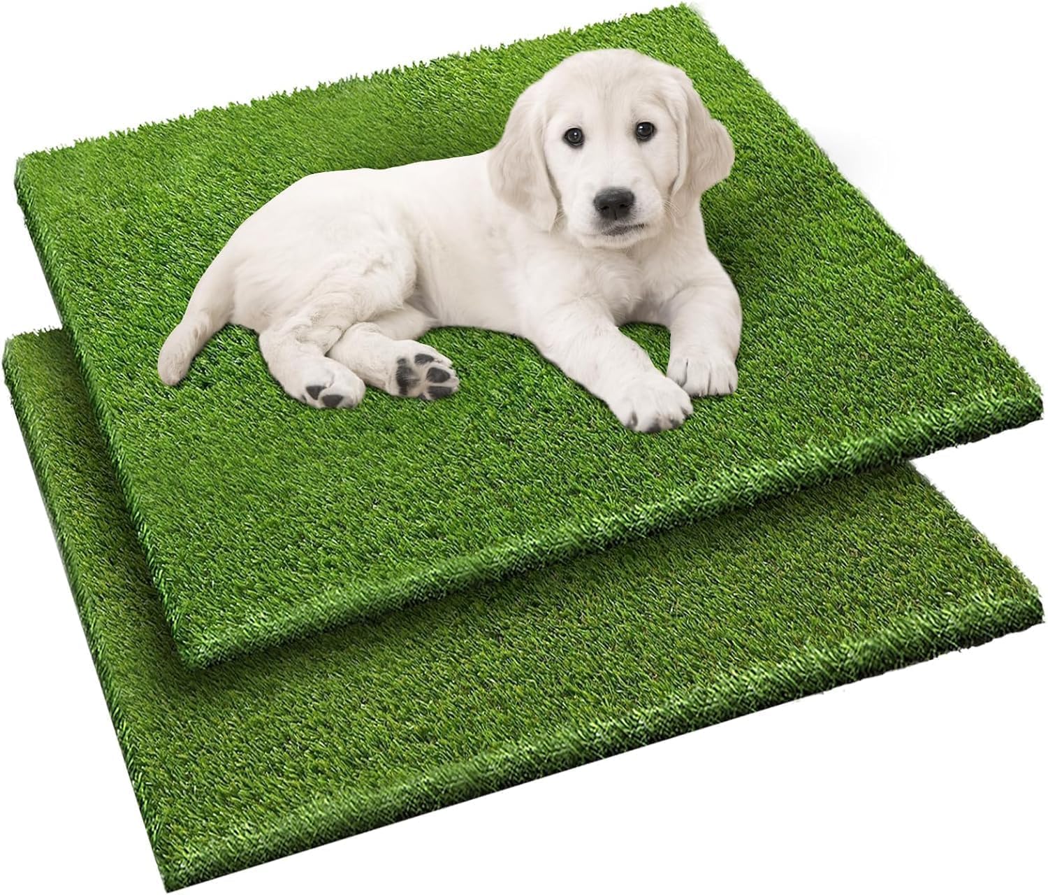 2 Pack Grass Pee Pads for Dogs Potty, Reusable Artificial Grass Mat for Puppy & Cats (25.9"x30.6")