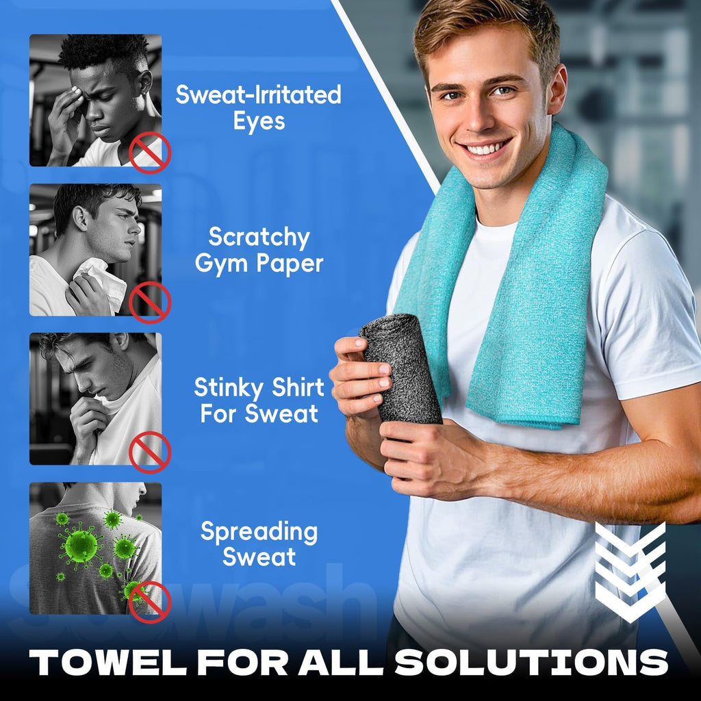 Microfiber Gym Towels for Showering Working Out Quick Dry Negative ions Large Middle Small Sizes Lightweight Gym Towel for Men Women Tennis Sports Towels for Body Hot Yoga Fitness Essentials