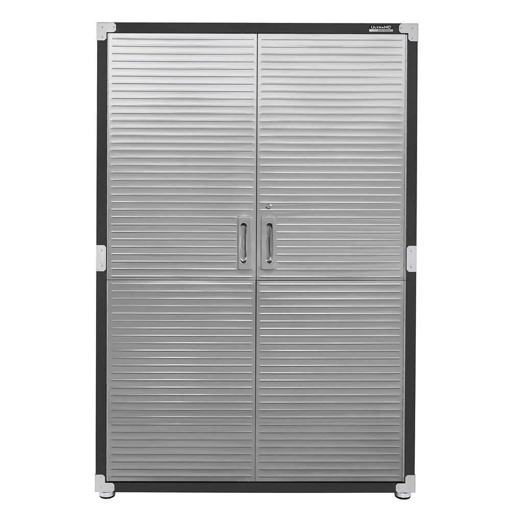 Seville Classics UltraHD Solid Steel Lockable Metal Storage Cabinet Locker Organizer, w/Adjustable Shelves for Garage, Warehouse, Office, Classroom, Granite, 30" W x 18" D x 72" H