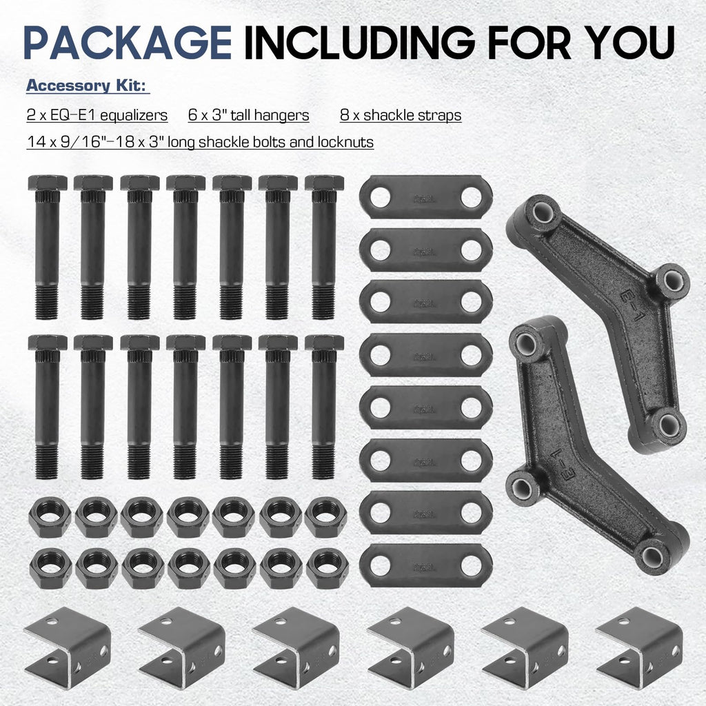 2 Pieces of Replacement for SW4B 4 Leaf Trailer Leaf Spring, 3500lb Single Trailer Axle Suspension Kit, 25-1/4" Length with 1750lb Capacity Double Eyes Leaf Springs and U-Bolt