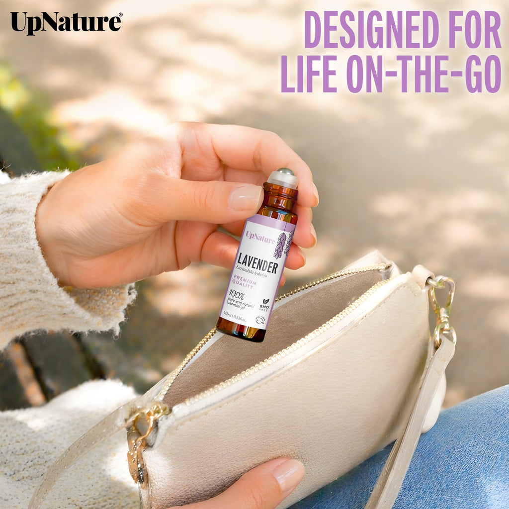 UpNature Lavender Essential Oil Pure Roll On - 100% Natural Lavender Oil for Skin