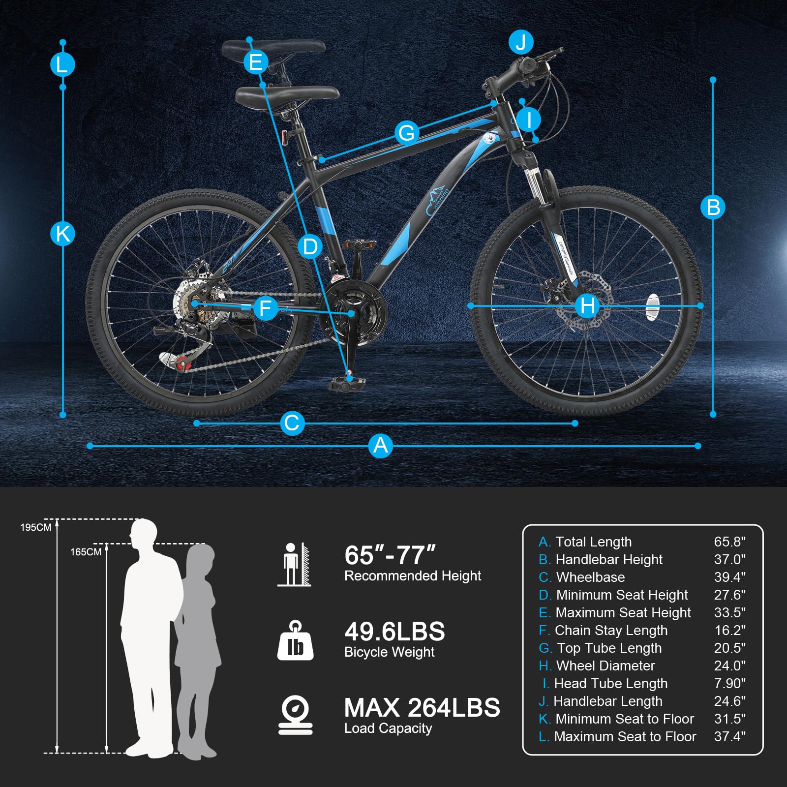 Ktaxon Mountain Bike 24/26/27.5 Inch Men & Women Mountain Bike with 21-Speed Adult Bikes, Double Disc Brake, Suspension Fork and High Carbon Steel Frame