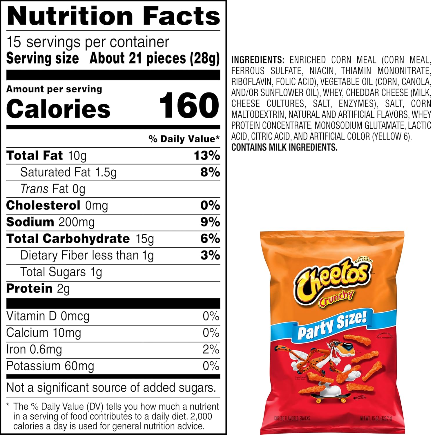 Cheetos Crunchy Pary size Bag, 15 Oz