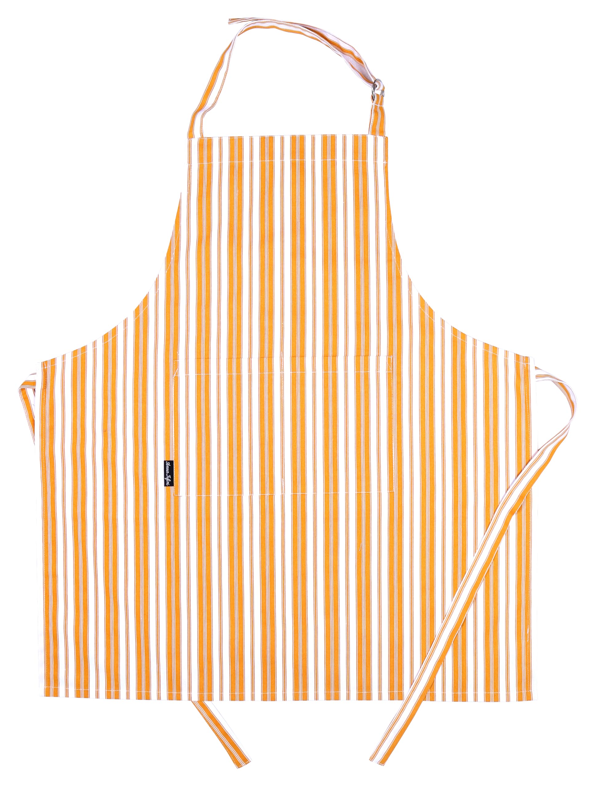 AMOUR INFINI Cotton Aprons for Women with Pocket, Adjustable Strap & Waist Ties - Washable Aprons for Baking, Cooking, Gardening (27.5 x 33 Inches - Blooming Floral)