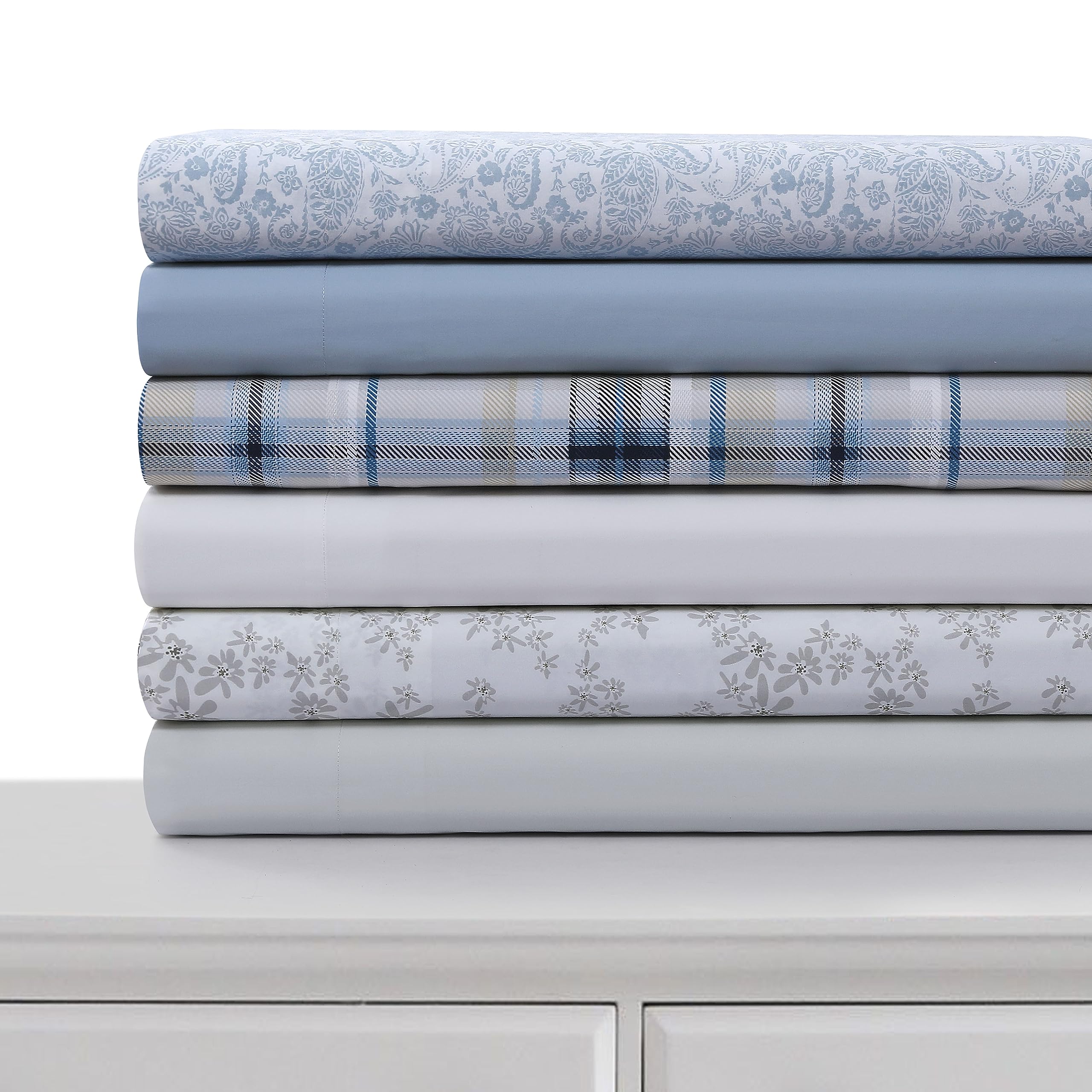 Tribeca Living 1000 Thread Count Egyptian Cotton Sheets King Size - Silky Smooth Sateen Weave for Luxurious Sleep - 22 Inch Deep Pocket 4-Piece Set in Classic Blue