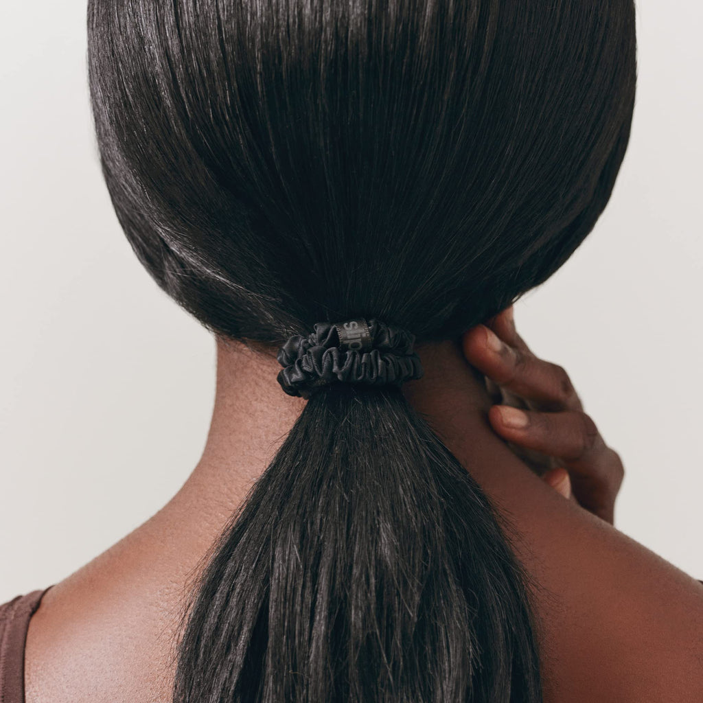 Slip Silk Hair Ties — Skinny Silk Auburn Scrunchies, No Damage, No Crease, Anti-Breakage |100% Mulberry Silk | All Hair Types | Made with Proprietary Slipsilk™ | Set of 4