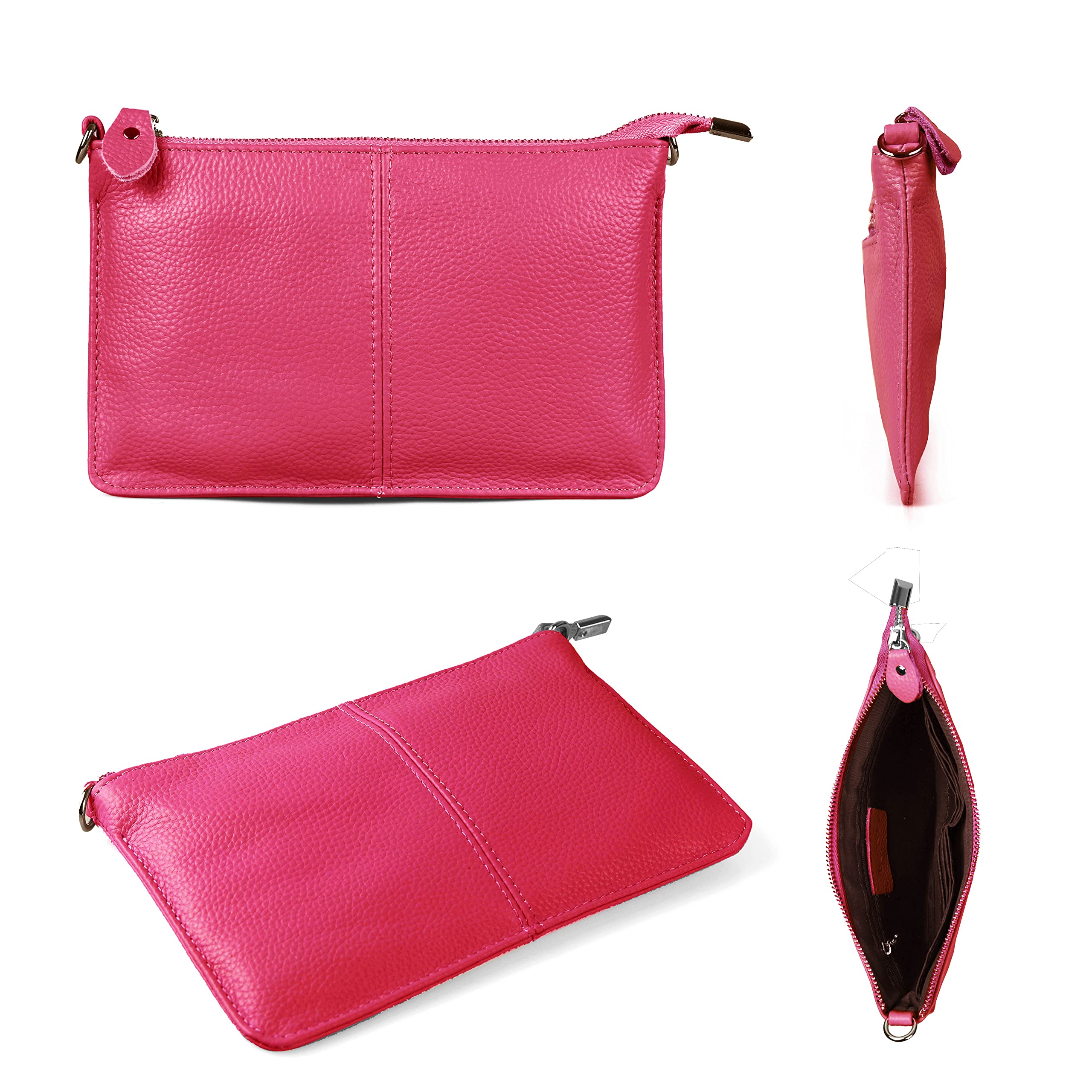 befen Genuine Leather Wristlet Clutch Wallet Purses Small Crossbody Bags for Women with RFID Blocking Card Slots