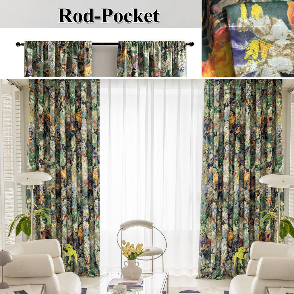 SUOUO Brown Floral Blackout Curtains for Bedroom Patterned Leaf 84 inches Long Room Darkening Window Drapes for Living Room 2 Panels