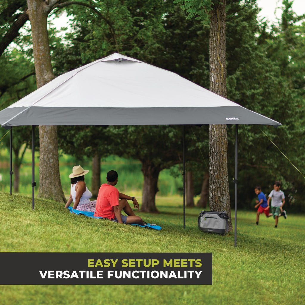 Core Instant Straight Leg Canopy Tent with Adjustable Sun Wall, 6 ft x 4 ft , Gray