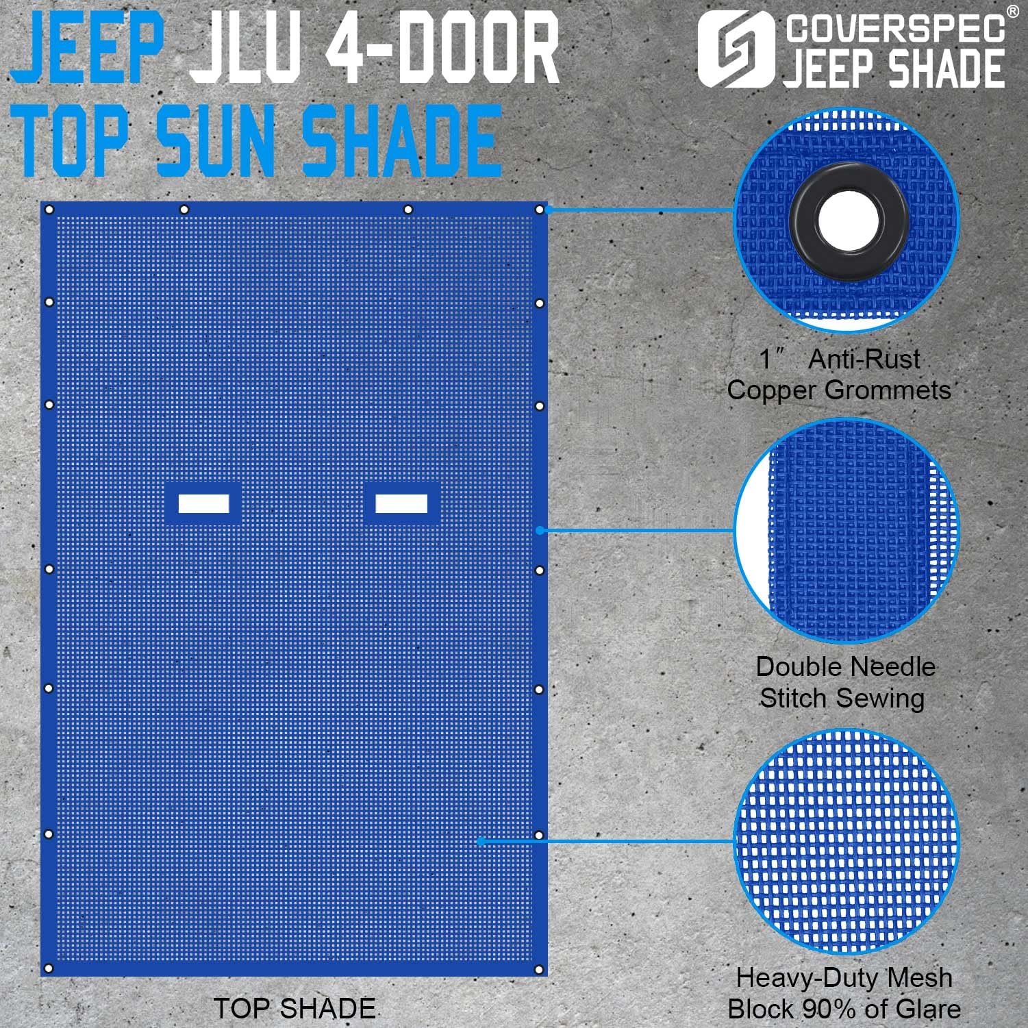 JT Top Sun Shade Roof Compatible with Jeep Gladiator 4 Door 2018 to 2023 Sunshade Sunroof Bikini Cover Blocks UV Wind Noise Black Mesh for Front and Rear 2 pcs