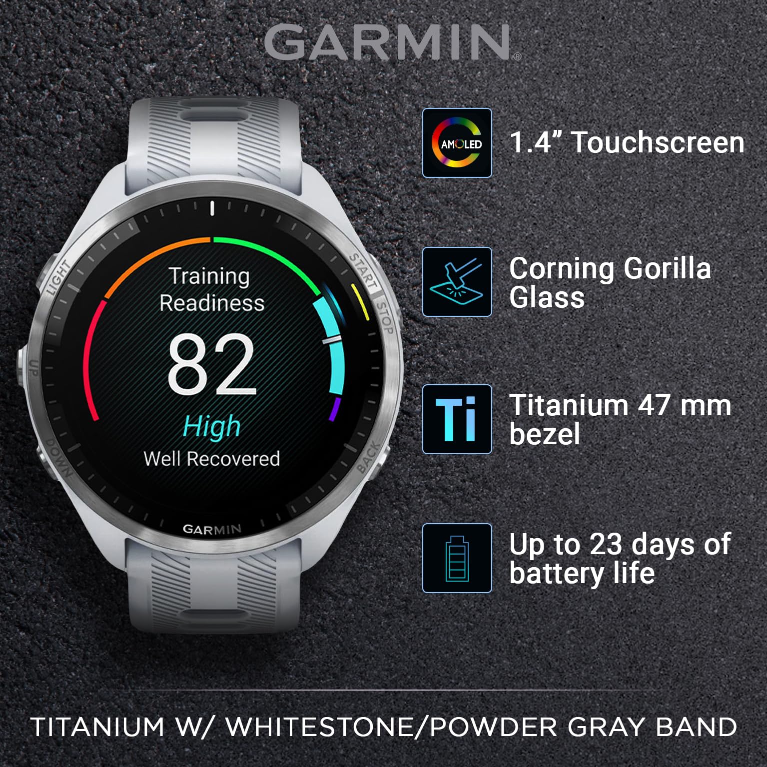 Garmin Forerunner 965 Premium GPS Running and Triathlon 47 mm Smartwatch with AMOLED Touchscreen Display, Carbon Gray DLC Titanium Bezel and Yellow Silicone Band + Black Earbuds Bundle