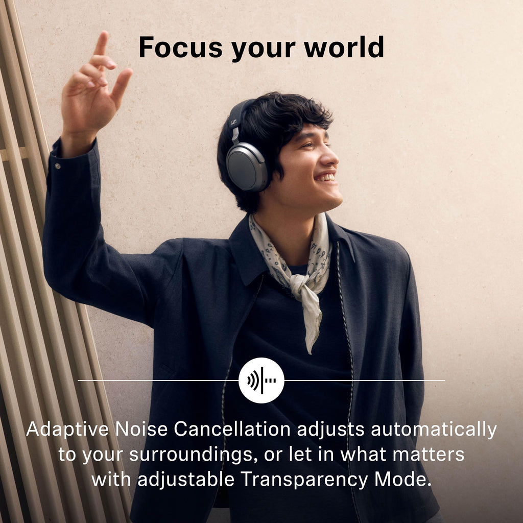 Sennheiser Momentum 4 Wireless Over-Ear Headphones - Bluetooth Headset for Clear Calls with Adaptive Noise Cancellation, Up to 60HR Playtime, Folding Design, 80th Edition