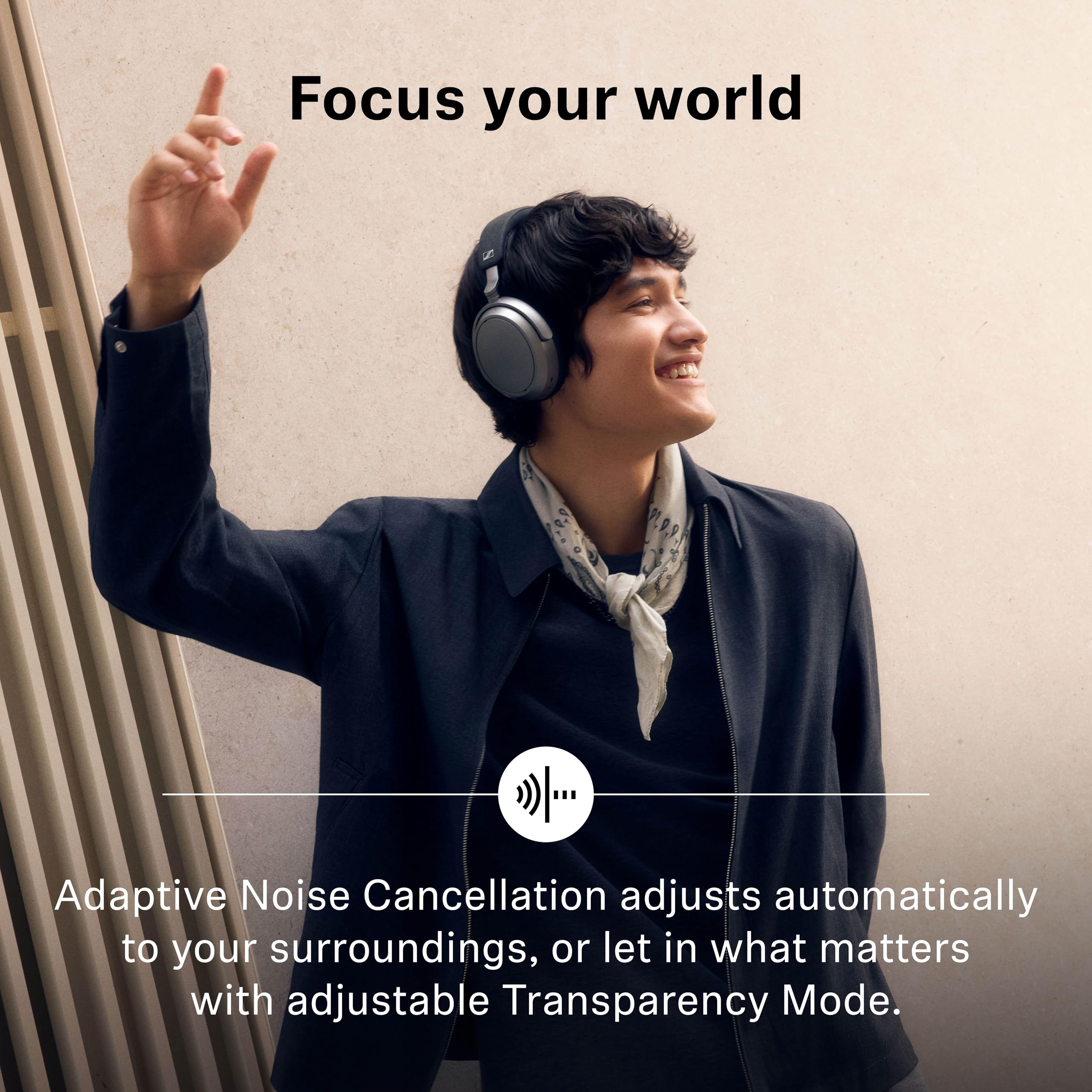 Sennheiser Momentum 4 Wireless Over-Ear Headphones - Bluetooth Headset for Clear Calls with Adaptive Noise Cancellation, Up to 60HR Playtime, Folding Design, 80th Edition
