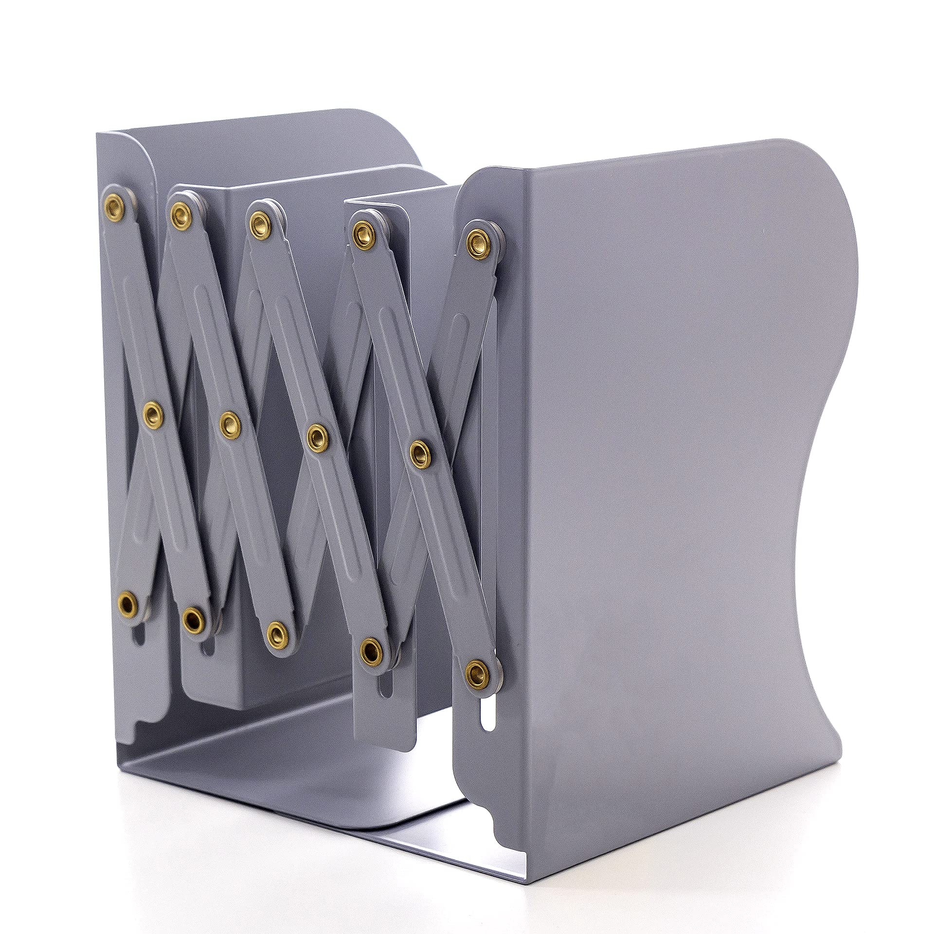 Adjustable Bookends - Nonskid Heavy Duty Book Ends for Desk - Book Stand & Organizer
