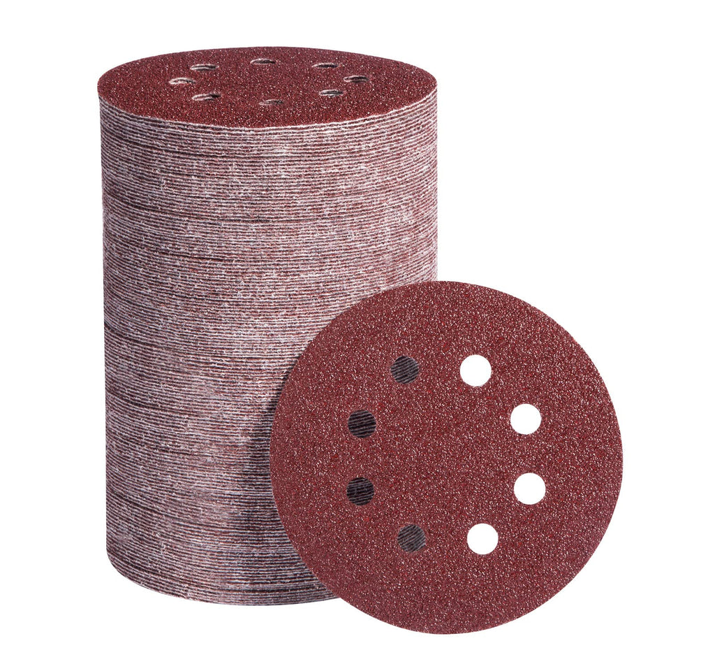 S SATC 72 PCS 5 Inch 8 Hole Hook and Loop Adhesive Sanding Discs Sandpaper for Random Orbital Sander 40 60 80 120 180 240 320 Grits