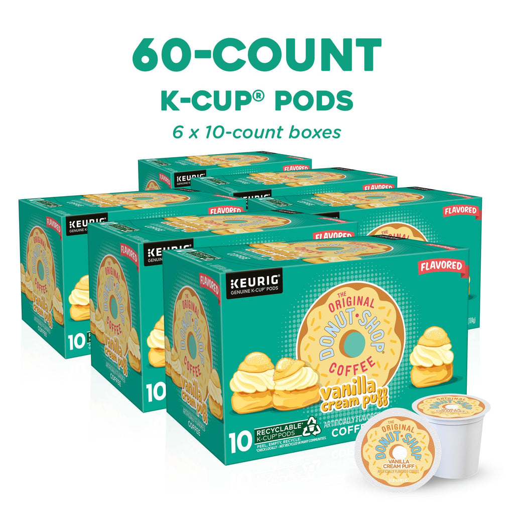 The Original Donut Shop Coffee Chocolate Glazed Donut Keurig Single-Serve K-Cup Pods, Medium Roast Coffee, 60 Count (6 Packs of 10)