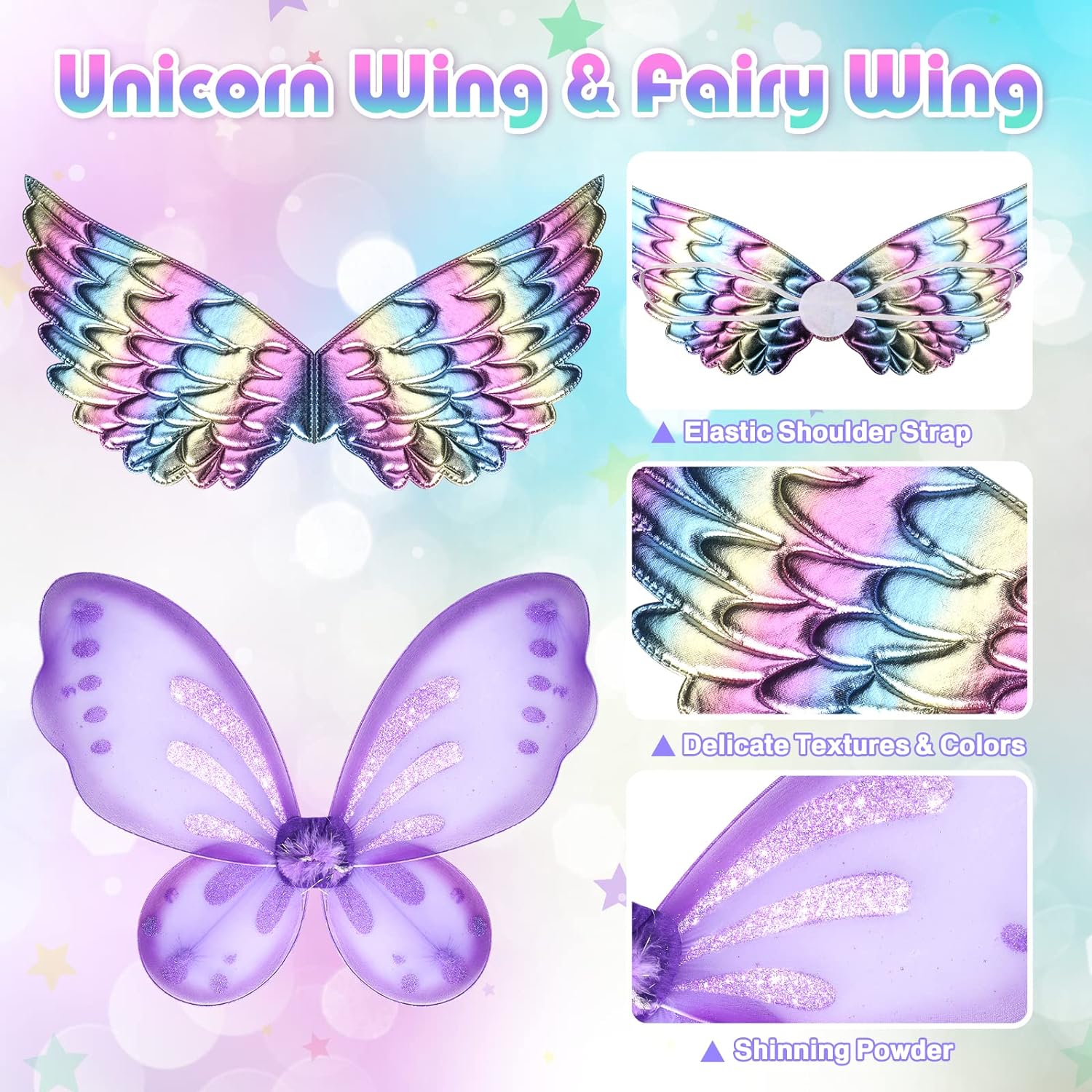 Princess Dress Up for Girls 3-6, Toddler Dress Up Clothes, Unicorn & Flower Hairbands, Princess Shoes Toy, Tutu, Wings, Jewelry, Pretend Play Toddler Girl Toys for Halloween Christmas Birthday Gifts