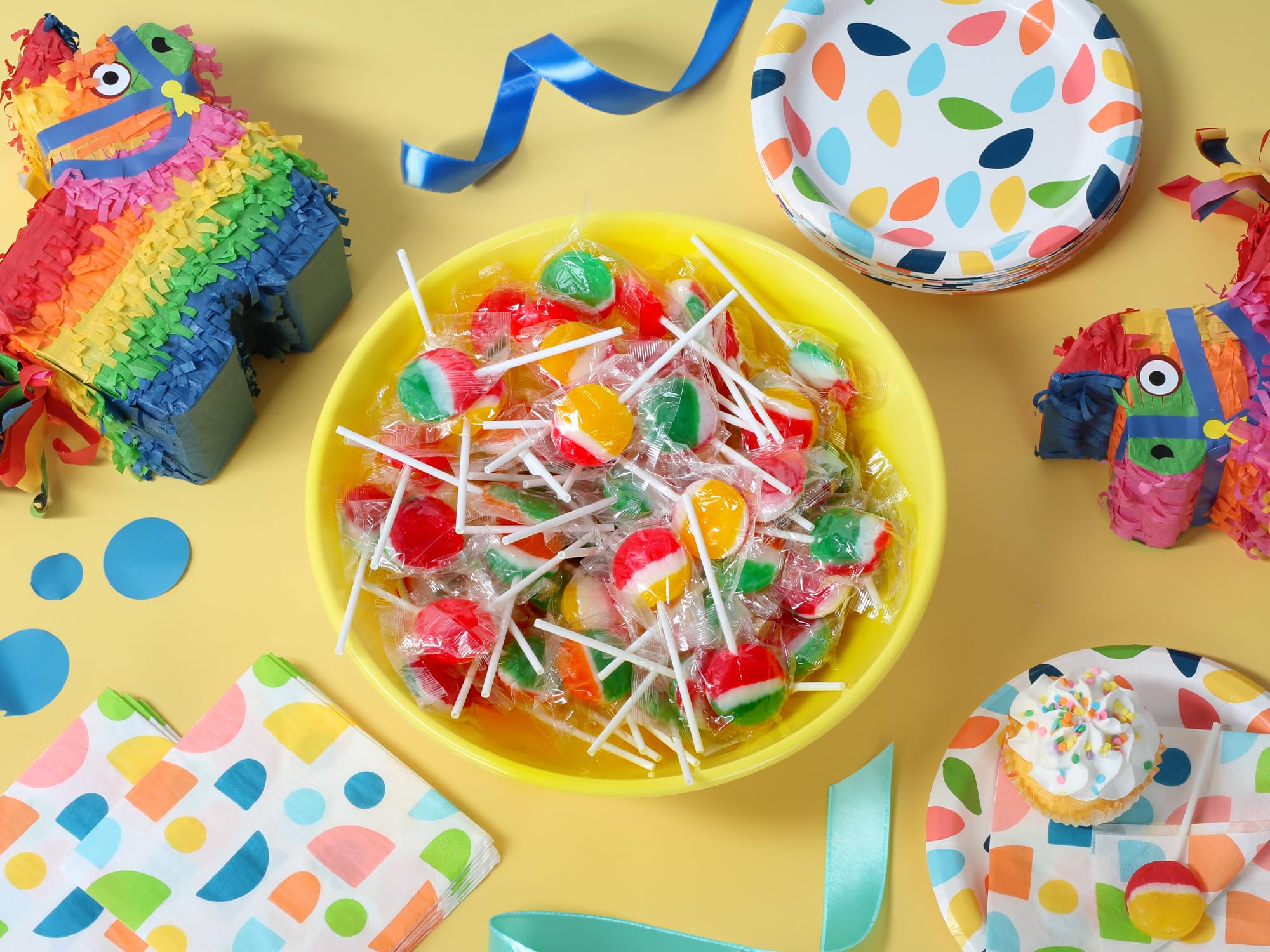 A Great Surprise Classic Lollipops - 3 Pounds - Individually Wrapped Candies - Flat Round Bulk Suckers For Kids, Doctors Office, Schools, Banks