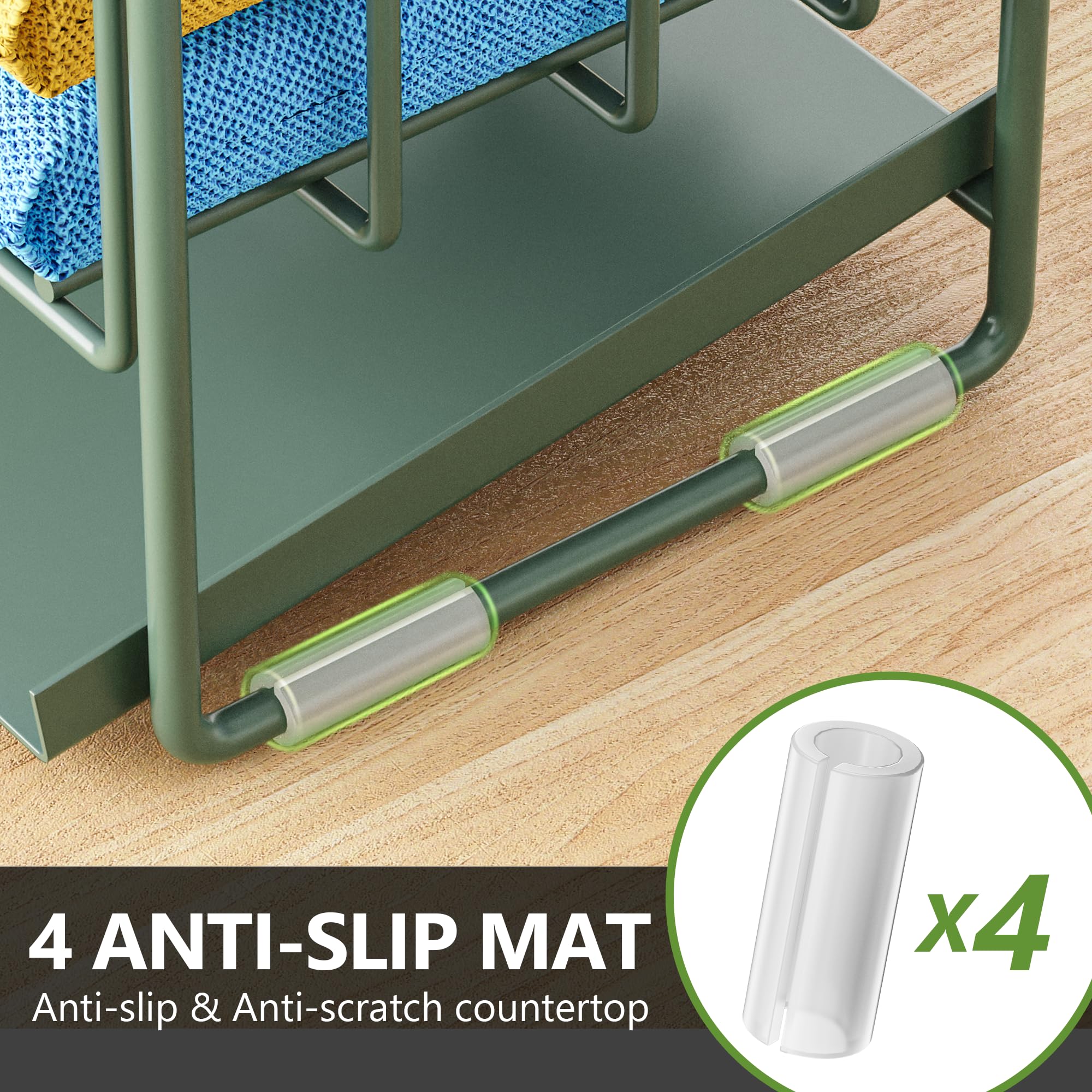 Cisily 2-Tier Kitchen Sink Caddy Organzier Rack with Dish Brush Sponge Holder | Kitchen Sink Countertop Organization Storage,Home Decor Accessories Essentials Stainless Steel