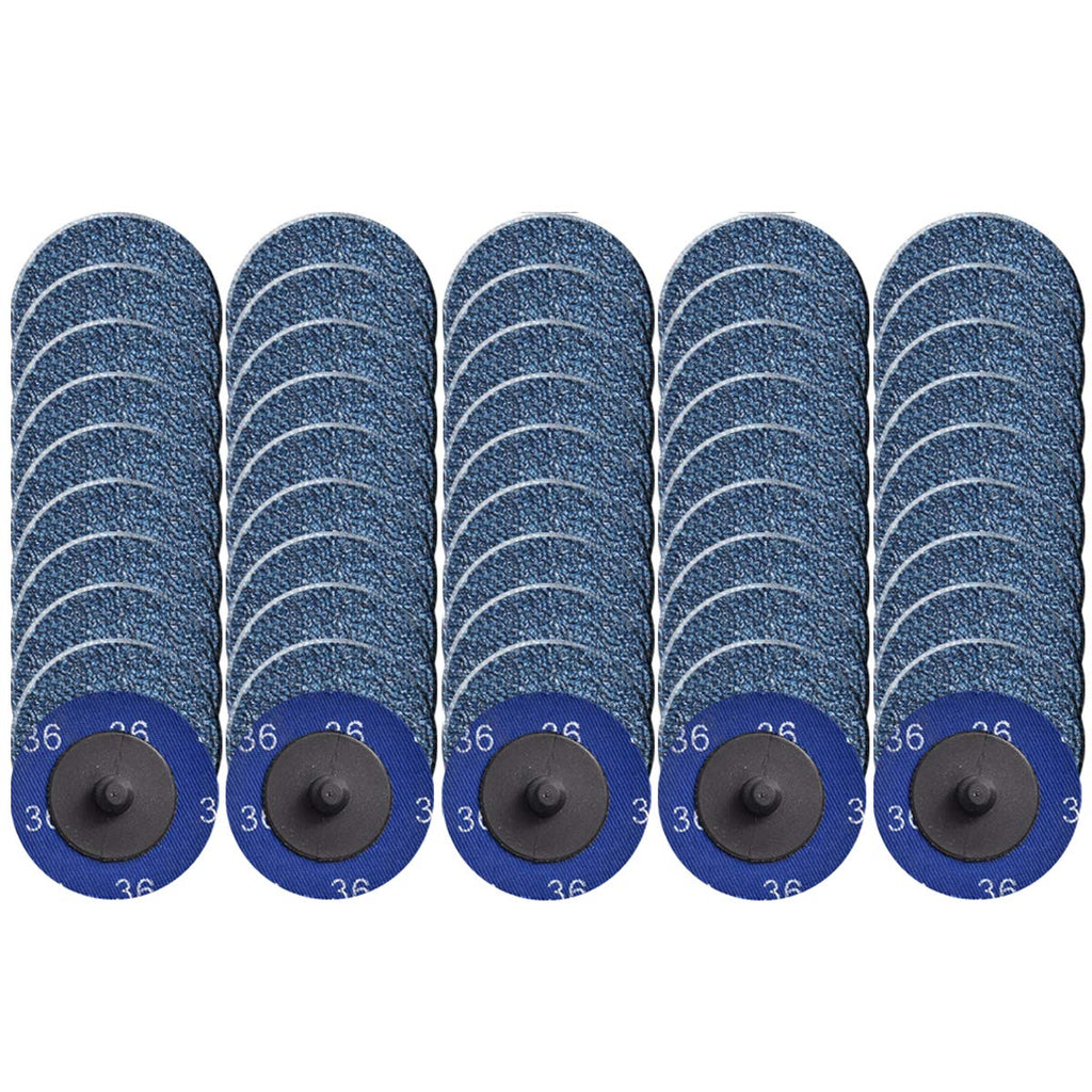 Tshya Quick Change Grinding Disc, 50 Pcs 2 inch Sanding Discs, Zirconia Coated Twist on Disc for Surface Prep (36 Grit)