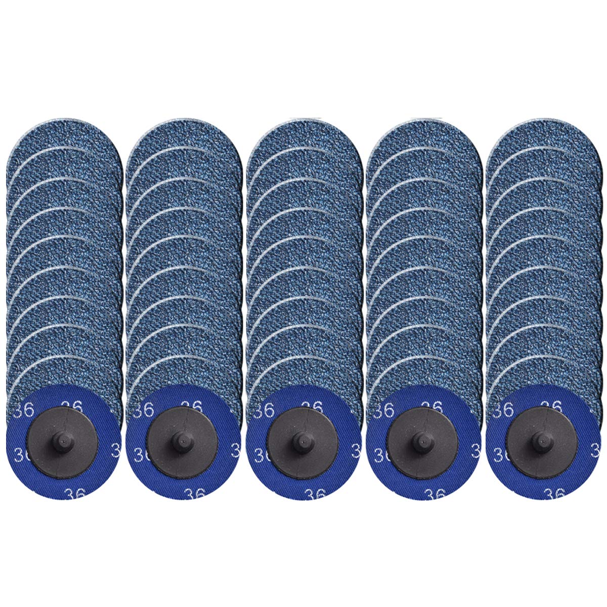 Tshya Quick Change Grinding Disc, 50 Pcs 2 inch Sanding Discs, Zirconia Coated Twist on Disc for Surface Prep (36 Grit)