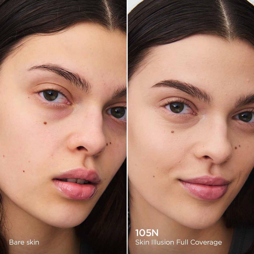 Clarins Skin Illusion Longwear Full Coverage Foundation|Luminous Matte Finish|24H Hold and 24H Hydration|Natural Looking|Transfer, Sweat and Smudge Proof| Contains Hyaluronic Acid|1 Fl Oz