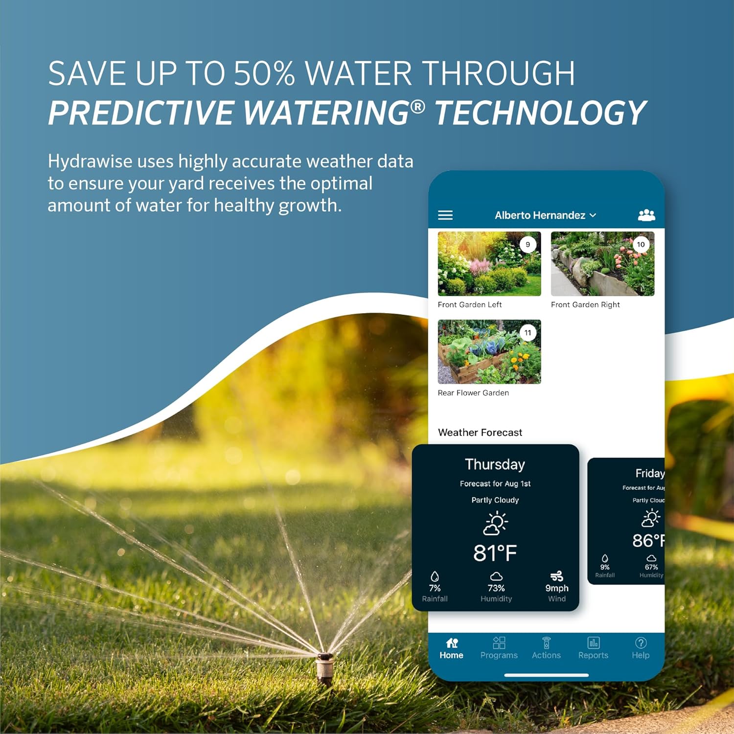 Hunter Hydrawise HPC400 Smart WiFi Irrigation Controller for Lawns and Gardens, 4 Zone, Expandable to 32 Zones, Weather Based, App Controlled Sprinkler System