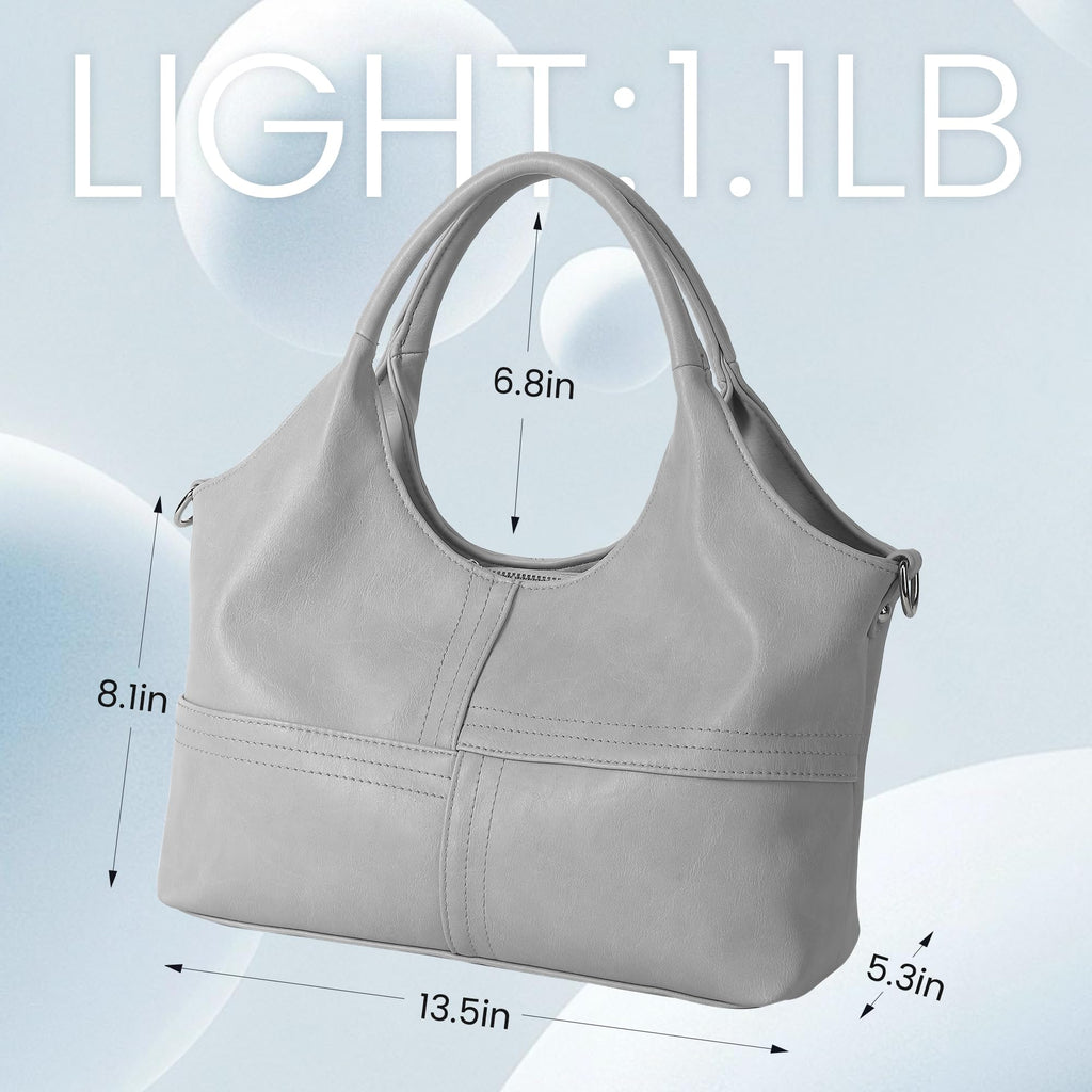 KOGTLA Medium Vegan Leather Purses for Women with Detachable Satchel Strap, Ladies Handbags, Tote Hobo Bags with Two-Handle