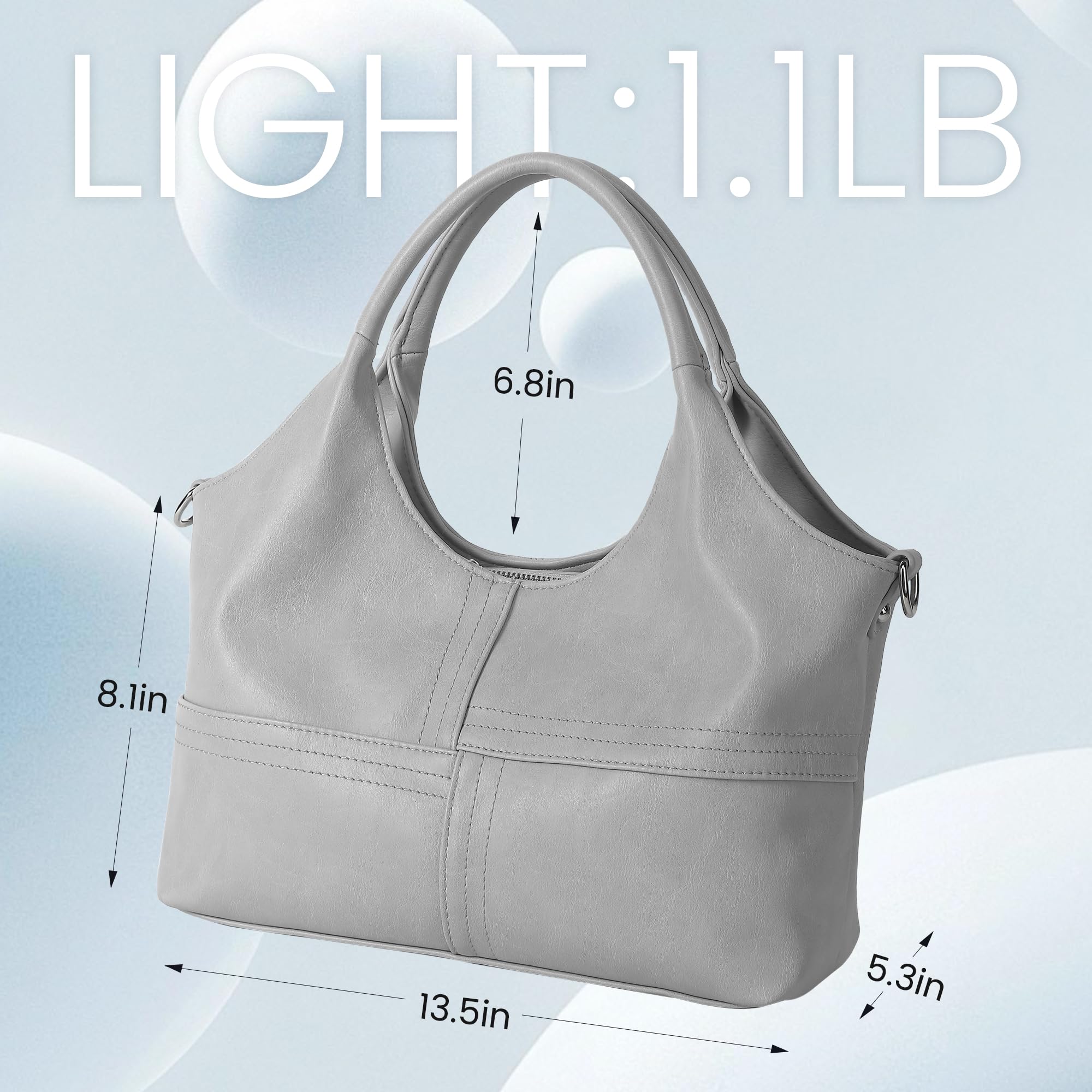 KOGTLA Medium Vegan Leather Purses for Women with Detachable Satchel Strap, Ladies Handbags, Tote Hobo Bags with Two-Handle