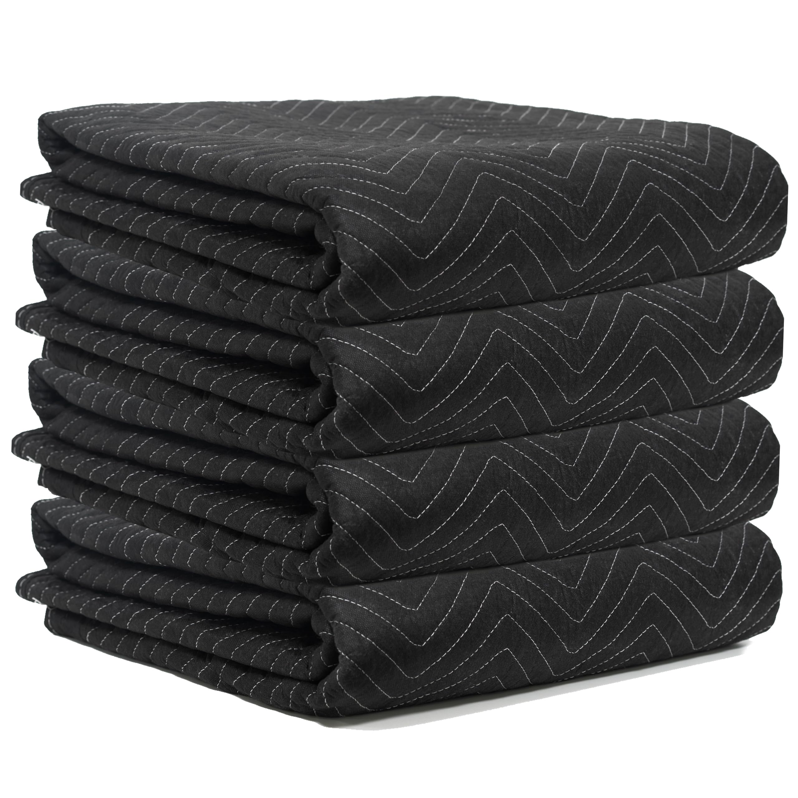 Moving Blankets 72"x80", (45 lb/dz Weight), Heavy Duty Moving Blanket, Deluxe Quality Padded Packing Blankets for Furniture Shipping and Storage, Black (1 Blanket)