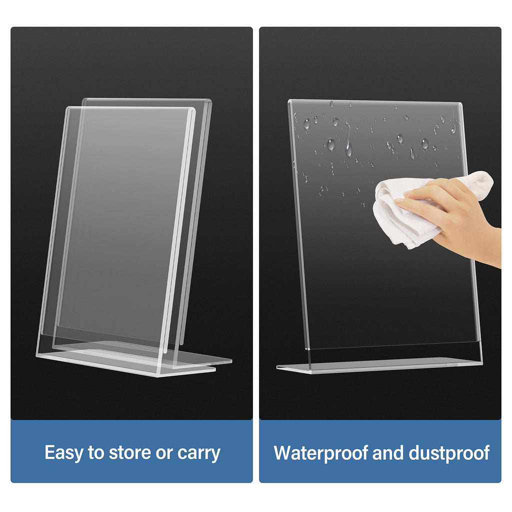 Relx Acrylic Sign Holder 8.5 x 11, Acrylic Display Stand for Display, Slant Back Clear Frames Plastic Sign Holder for Store, Restaurant (6 Pack)