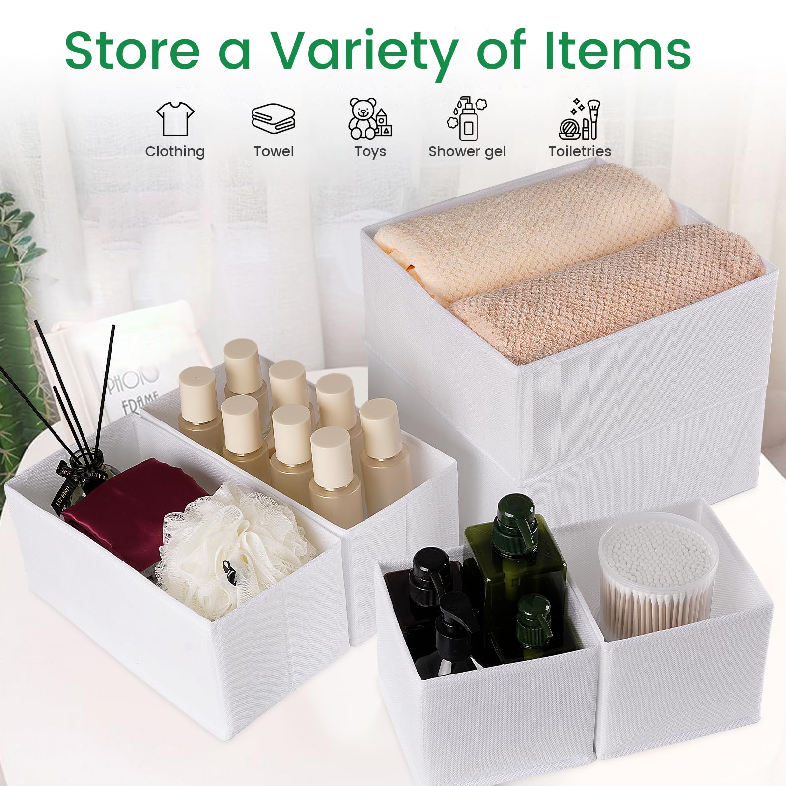 Criusia Drawer Organizer Clothes, 8 Pack Underwear Drawer Organizer, Foldable Cloth Storage Box Closet Organizers and Storage for Clothes, Socks, Scarves, Ties (Beige)