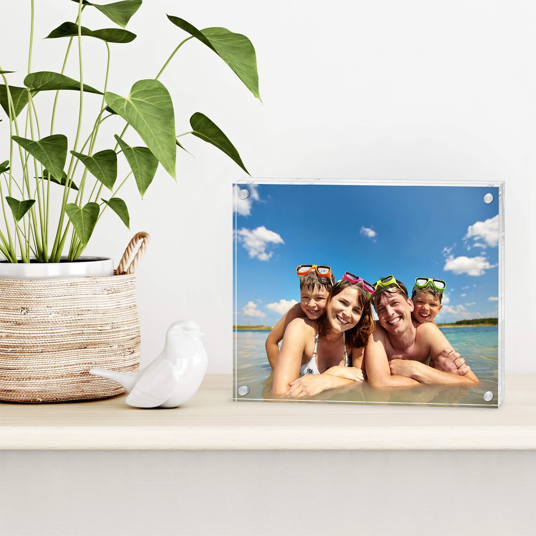 Americanflat 3.5x5 Acrylic Picture Frame - Double Sided Frames with Magnetic Corners - Transparent Acrylic Frames for Desk or Tabletop Display - 3.5x5 Picture Frame with Microfiber Cloth Included