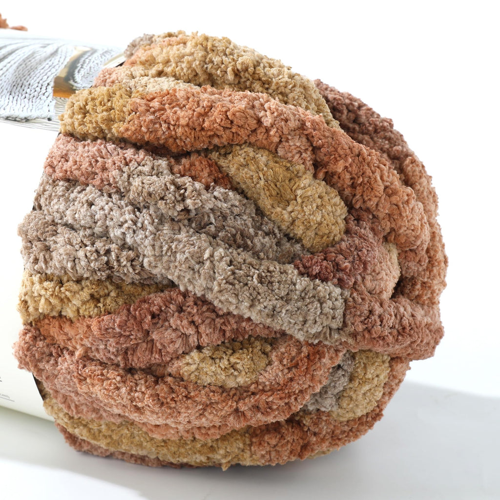 Chunky Chenille Yarn for Hand Knitting 8 Jumbo Pack Jumbo Chunky Yarn for Hand Soft Blanket Knitting, Bulky Thick Fluffy Yarn for Crocheting (Black)