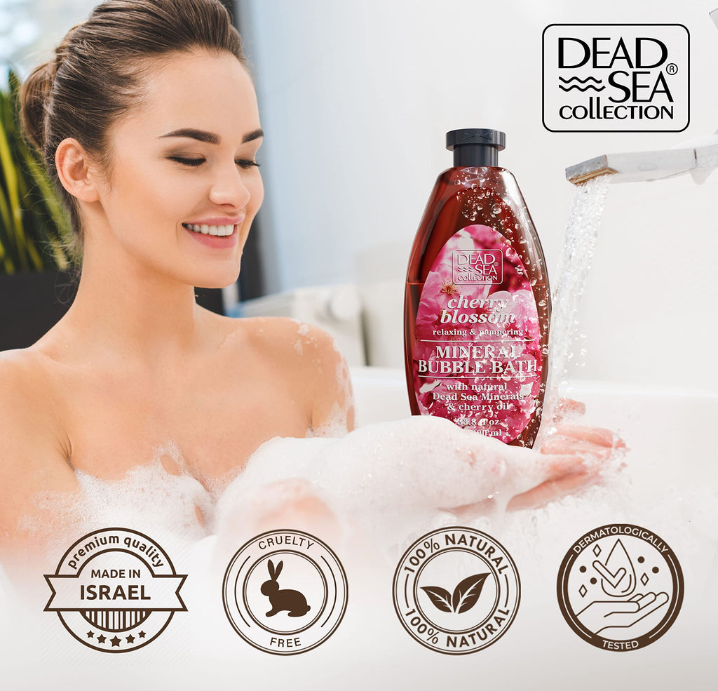 Dead Sea Collection Bubble Bath with Almond Vanilla for Women and Men - Sweet Almond Oil and Dead Sea Salt - Nourishing and Moisturizing Skin - Pack of 2 (67.6 fl.oz)