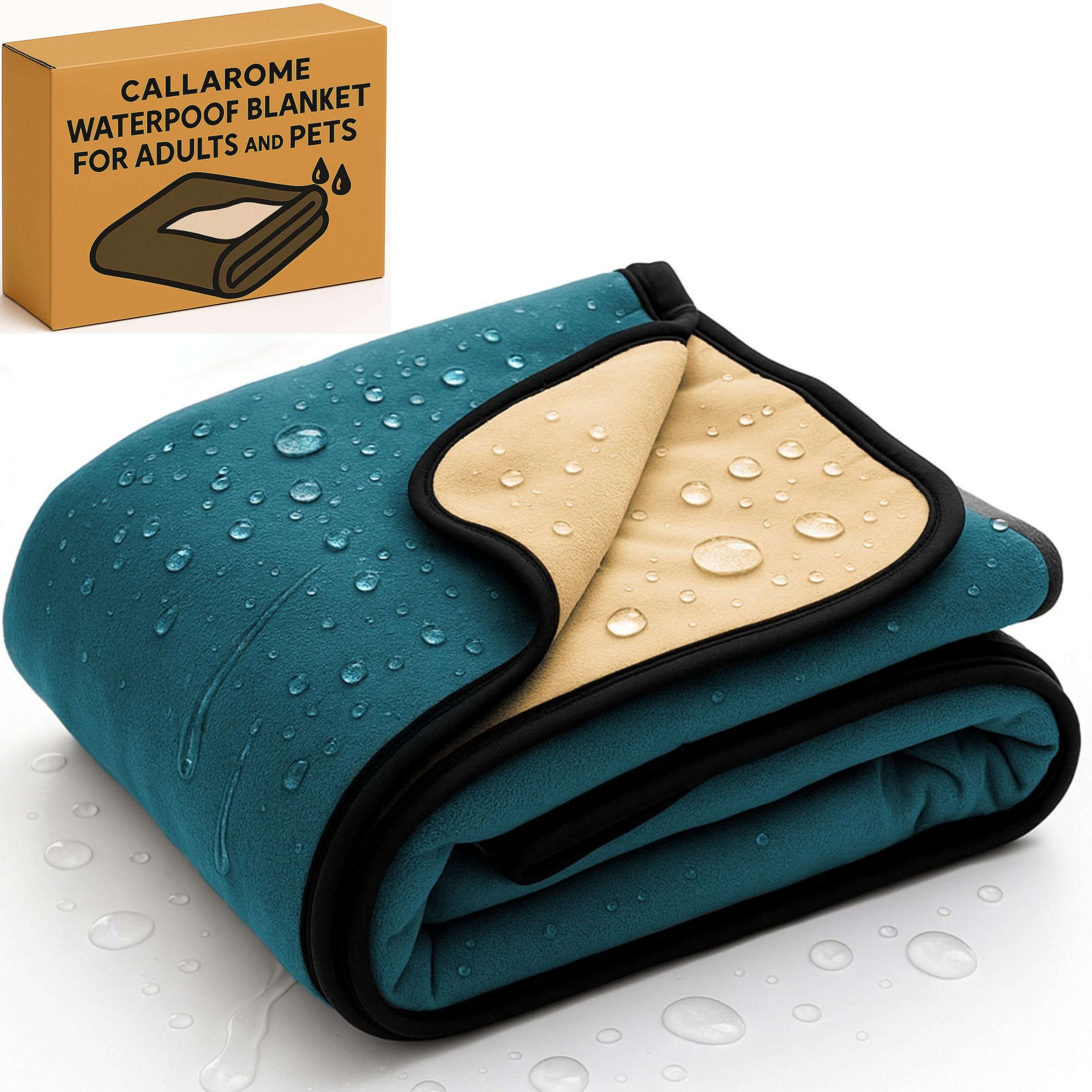 Waterproof Blanket for Bed & Couch Protection, Reddish/Green, 80"x90" | High-Density Heavy-Duty Material – Ultra-Soft & Durable Soft Fleece, Leakproof, Reversible, Silent No-Crinkle Design
