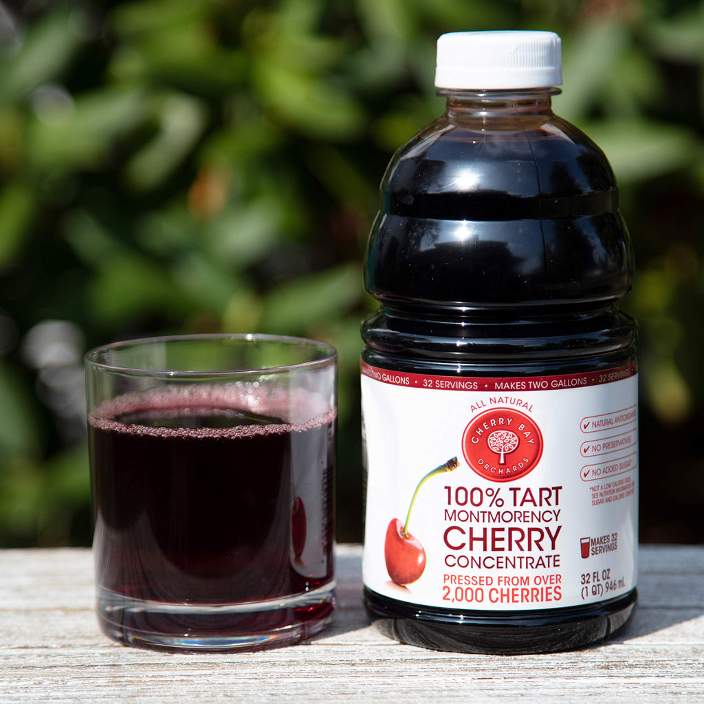 Cherry Bay Orchards Tart Cherry Concentrate - All Natural Juice to Promote Healthy Sleep, 16oz Bottle - Gluten Free, Natural Antioxidants, No Added Sugar or Preservatives