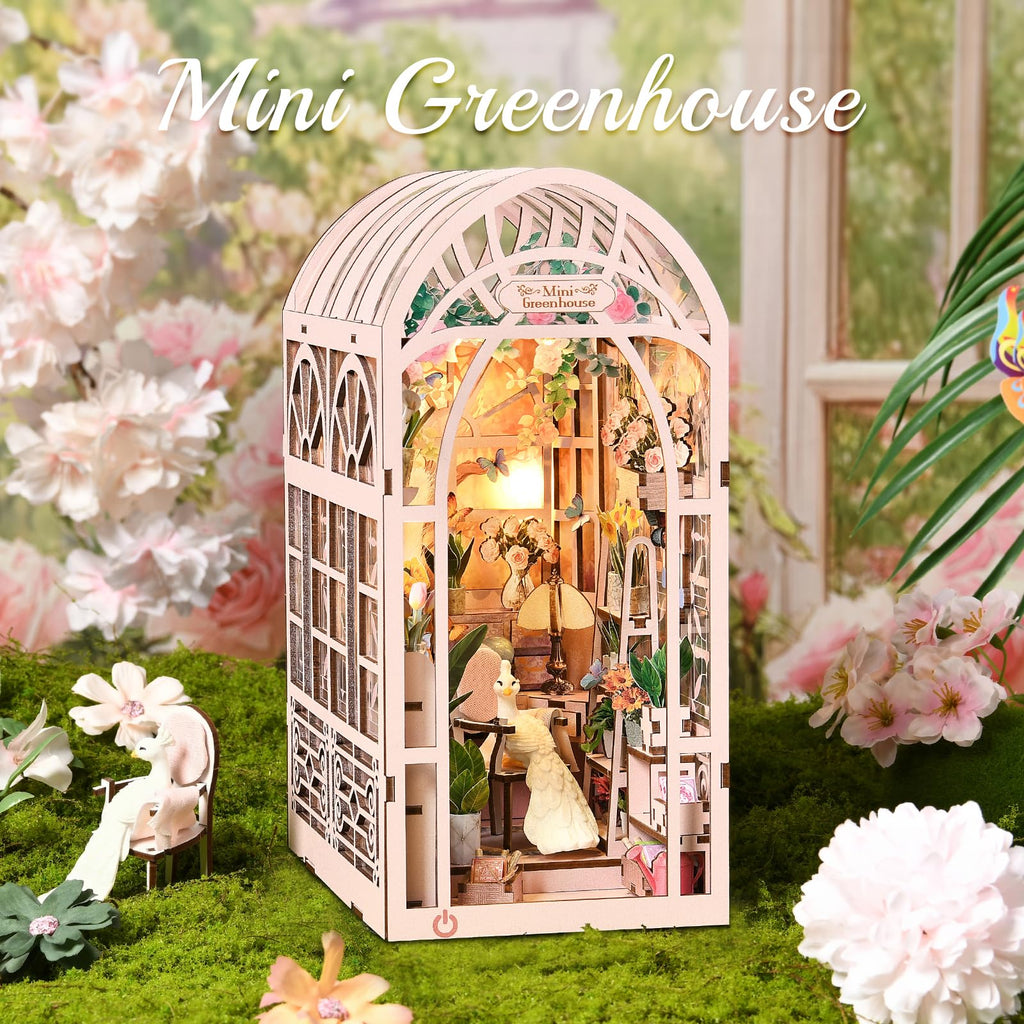 TOYQI DIY Book Nook Kit, Miniature House Dollhouse Kit for Adult and Teens, Book Nook Kits for Adults, Booknook Bookend Alley Model Build, Gifts for Family Friends - Spooky Horror Creepy Haunted House